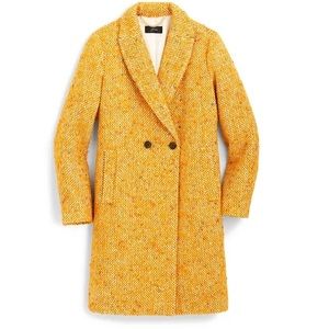 J Crew Yellow Multi Tweed Daphne Topcoat 12